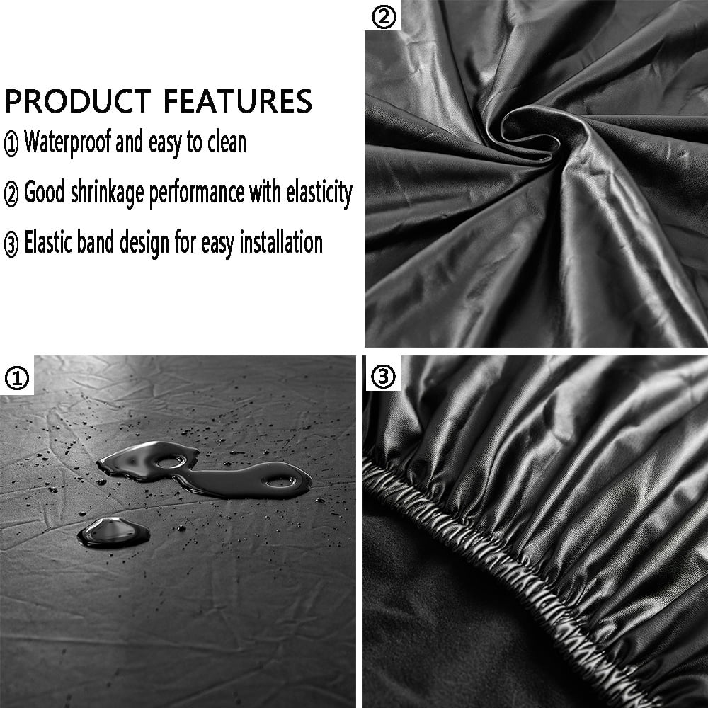 Shukii PU Waterproof Couch Cushion Covers Sofa Seat Covers Stretch Sofa Slip Covers Combination Sofa Cover Couch Sofa Covers For Pets With Elastic Bottom 3 Cushion Sofa,Black