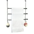 thumbnail image 3 of Auledio 3 Tier Metal Towel Rack Organizer Retractable Over the Door Towel Storage Organizer with 2 Hooksfor Storage of Washcloths, Towels (Black), 3 of 7