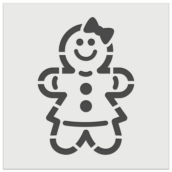 Gingerbread Woman Christmas Cookie DIY Cookie Wall Craft Stencil - 5.5 Inch
