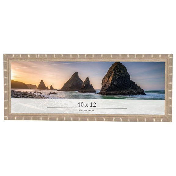 40x12 Frame Silver Real Wood Picture Frame Width 1.5 inches | Interior Frame Depth 0.5 inches |