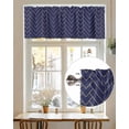 thumbnail image 7 of Geometric Line Valances for Windows Yellow Border Indigo Blue Background Valance Rod Pocket Light Filtering Short Window Treatments Curtains for Kitchen Bathroom Living Room Bedroom, 42 x 12 Inch, 7 of 7