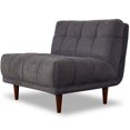 thumbnail image 3 of Allen Mid-Century Modern Tight Back Fabric Lounge Chair in Dark Gray, 3 of 5
