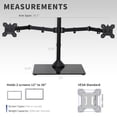 thumbnail image 4 of Vivo Soporte Para Monitor Doble Ultraancho Independiente Con Elegante Base De Vidrio Y Brazos Ajustables 2 Pantallas De Hasta 38 Pulgadas Y 22 Libras Cada Una Negro Stand-V038Fg, 4 of 5