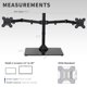 thumbnail image 4 of Vivo Soporte Para Monitor Doble Ultraancho Independiente Con Elegante Base De Vidrio Y Brazos Ajustables 2 Pantallas De Hasta 38 Pulgadas Y 22 Libras Cada Una Negro Stand-V038Fg, 4 of 5