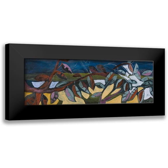 Ferrell, Erin McGee 14x7 Black Modern Framed Museum Art Print Titled - Leaf Panel I