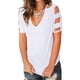 thumbnail image 1 of Camisetas de manga corta para mujer con hombros descubiertos y cuello en V profundo Ormromra, 1 of 6