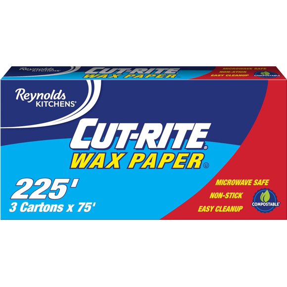 REYNOLDS KITCHENS Cut-RITE Wax Paper 12 inches x 75 feet (Pack of 3), White