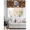 thumbnail image 5 of Vintage Rhombus Coffee Cups Valances for Windows Drink Spoon Dark Brown Rod Pocket Curtains Valance Short Window Treatment Drapes for Living Room, Bedroom Bathroom 56"&nbsp;W x 16" L, 5 of 5