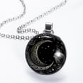 thumbnail image 2 of New Moon Symbol Glass Circular Pendant Necklace - Sparkling Jewelry for Women, 2 of 5