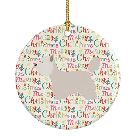Westie Merry Christmas Ceramic Ornament 2.8 in x 2.8 in