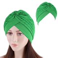 thumbnail image 5 of D-GROEE Stretch Pleated Turbans Fabric Turban Anti-UV Sun-proof Head Turbans Head Turbans No Brim Beanie Hat Party Turbines for Women Girls, 5 of 7