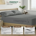thumbnail image 3 of Thread Spread 100% Organic Cotton Sheets Twin Size - 3 PC Organic Cotton Twin Size Percale Weave Sheet Set, Soft, Cooling, Crisp & Breathable, 16" Deep Pocket Hotel Quality Bedding - Dark Grey, 3 of 7