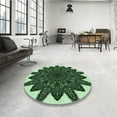 thumbnail image 3 of Ahgly Company Indoor Round Patterned Pastel Green Area Rugs, 6' Round, 3 of 6