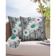 thumbnail image 6 of Pack of 2 Outdoor Pillow Covers, Teal Purple Daisy Retro Farmhouse Wooden Board Waterproof Square Throw Pillowcase Cushion Decorative Pillow Covers for Couch Patio Tent, 16x16 in, 6 of 6