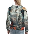 thumbnail image 7 of Sikiie Moon Flower White Owl Women's Casual Hoodies Long Sleeve Lightweight Pullover Tops Loose Sweatshirt-Large, 7 of 7
