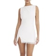thumbnail image 1 of Coduop Women's Summer Short Bodycon Dress White Sleeveless O Neck Party Dress Backless Tie Up Clubwear, 1 of 7