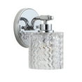 thumbnail image 4 of JONATHAN Y Spaulding Vintage 5.13" 1-Light Iron/Chevron Pattern Glass Farmhouse Cottage LED Vanity Light, Chrome, 4 of 8