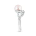 thumbnail image 3 of Angara Japanese Akoya Cultured Pearl Solitaire Ring with Diamonds in 14K White Gold for Women | June Birthstone Jewelry for Her, 3 of 8