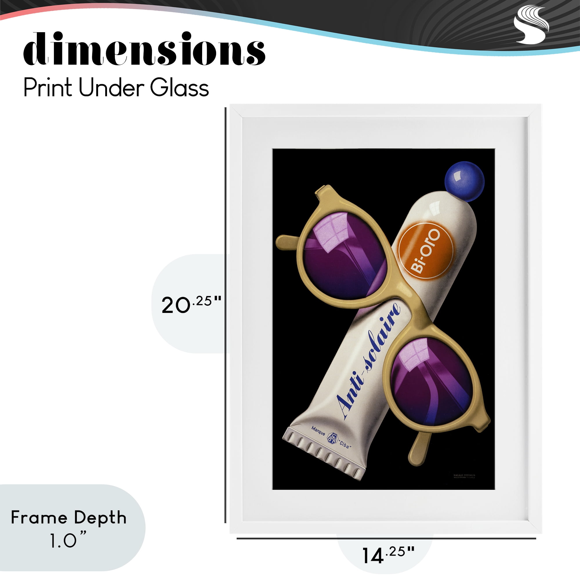 Stupell Industries Sunblock & Sunglasses White Framed Print Under Glass, design by Print Collection