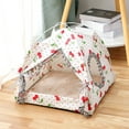 thumbnail image 4 of Tvtnvo Pet Nest Foldable Semi Enclosed Yurt Pet Tent Dog House Removable Washable Mat Breathable Polyester for All Seasons Indoor Use for Small Dogs and Pets Easy To Store and Carry White 14.6 in, 4 of 6
