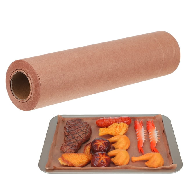 1 rollo de papel de carnicero, papel a prueba de grasa, hoja de papel para hornear, revestimiento de papel para freidora, hoja de papel Kraft para cocina, papel pergamino para asar