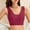 Red, variant on Women U-Neck Sports Bra, Wide Strap Everyday Bralette, Seamless Elastic Support Top, Comfortable All-Day Active Underwear (Yellow,Free Size)