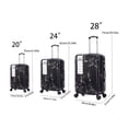 thumbnail image 7 of Alikpop 3-Piece Black Marble Print PC Hardshell Luggage Set, 20"/24"/28" Spinner Suitcases with TSA Lock, 7 of 7