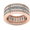 thumbnail image 2 of 7.00Ct Princess Round Cut Natural Diamond 3Row Anniversary Wedding Eternity Band Ring Solid 18k Gold IJ SI2, 2 of 3