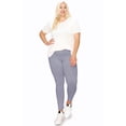 thumbnail image 2 of Moa Collection Women's Plus Size Solid High Waist Full Length Female Leggings(Pack of 2), 2 of 7