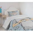 thumbnail image 4 of Ambesonne Valentine Quilted Bedspread Set 2 Pcs, Dog Hearts Romantic, Twin Size, Sand Brown Slate Blue, 4 of 6