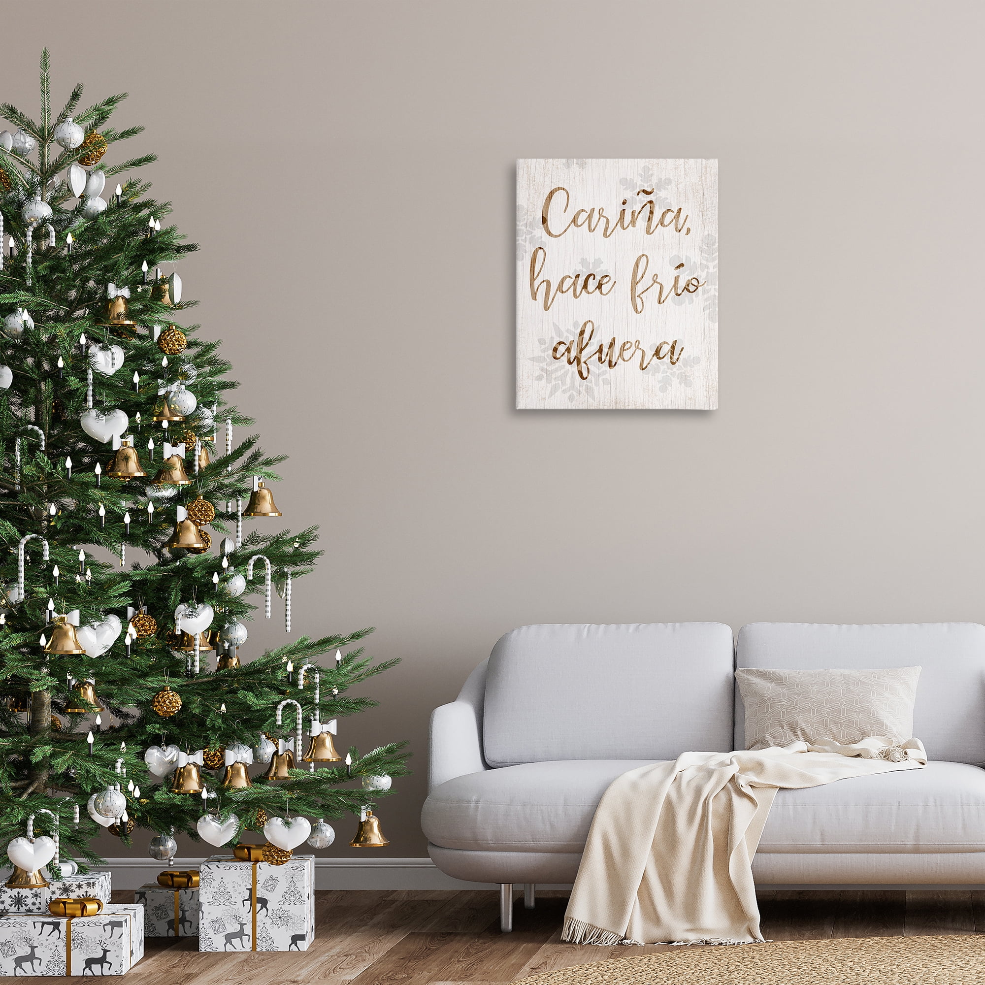 Stupell Industries Cariña Hace Frio Afuera Holiday Painting Wrapped Canvas Art Print Wall Art, 24 x 30