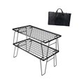 thumbnail image 2 of Mesa de Malla para Parrilla, Mesa de Barbacoa, Escritorio de Malla para Fiesta, Carbón, Mesa de Malla Plegable Multifuncional de Acero para Barbacoa Mesas de 2 piezas, 2 of 8