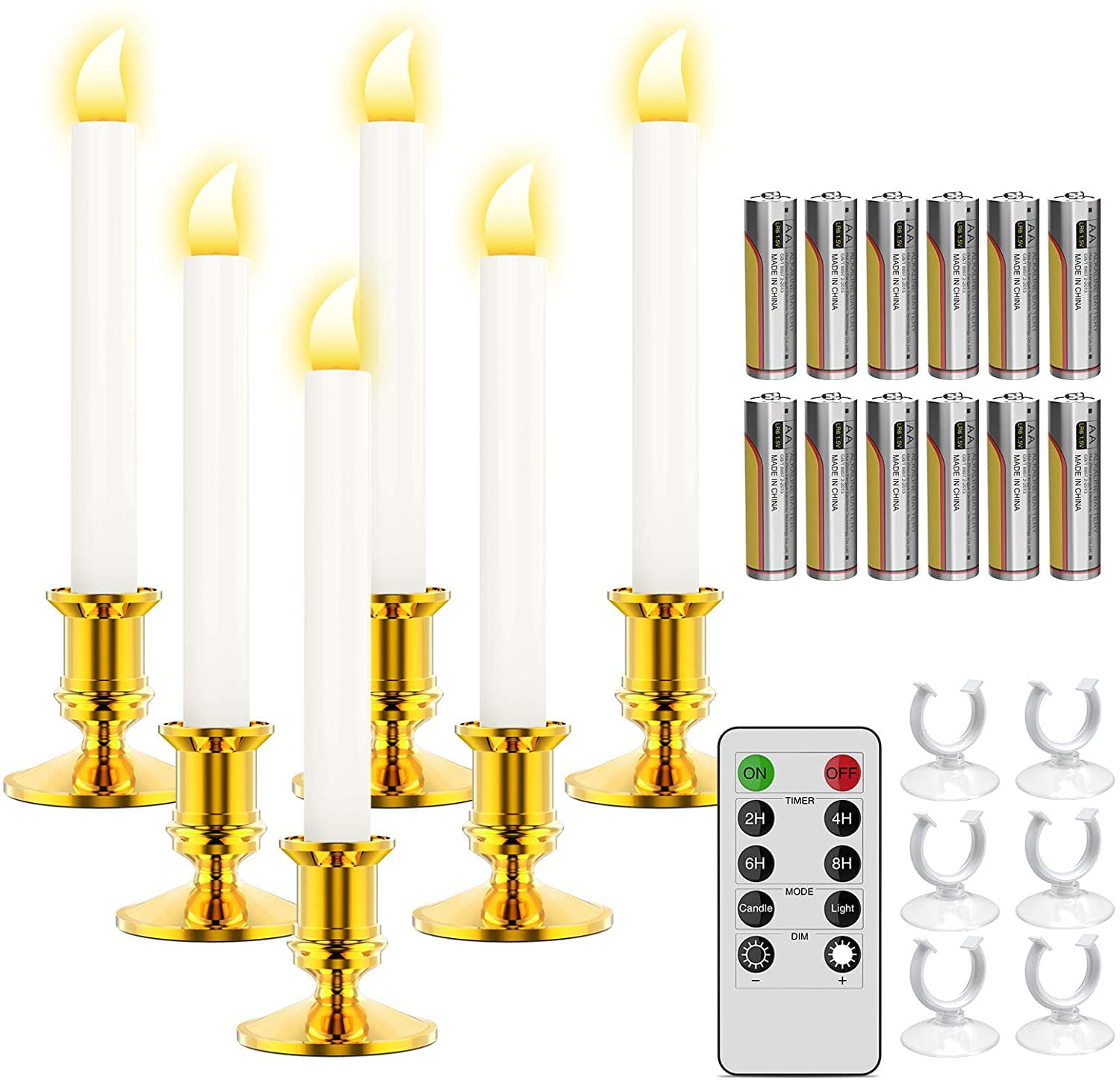 Window Candles, 6 Pcs LED Candles with Batteries, Window Lights