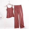 thumbnail image 3 of Pijama Sexy para Mujer, traje de pantalón y camisa con tirantes, ropa de dormir cómoda, Modal, fina, Verano, 3 of 4