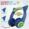 CF9 Cat Ear Kids Bluetooth Headphones with LED Light Up,Safe 85dB