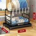 thumbnail image 3 of SugarBloom Kitchen Dish Rack with Drain Tray, Countertop & Storage Organizer for Plates, Bowls, Chopsticks & Cups, Stainless Steel Drying Rack for Sink or Counter,A, 3 of 3