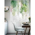 thumbnail image 5 of Green Leaves Sheer Curtains 72 Inches Long 2 Panels Set, Window Sheer Curtains for Living Room/Bedroom, Summer Botanical Watercolor Leaf Light Filtering Rod Pocket Curtain 52''x72''x2, 5 of 8