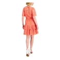 thumbnail image 2 of TAYLOR Womens Coral Smocked Ruffled Tiered Skirt Lined Raglan Sleeve V Neck Short Party Fit + Flare Dress 14, 2 of 4