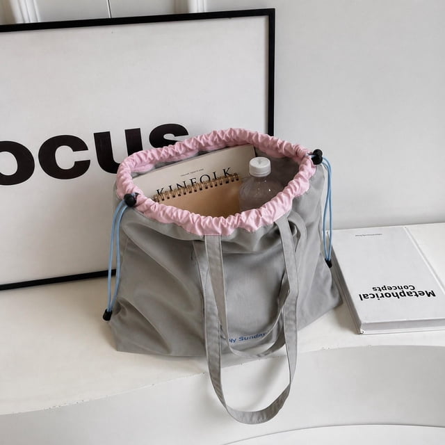 Bolso tote para mujer, bolso de mano de moda para viajes, compras, gimnasio y vacaciones. Artículos esenciales. Gris
