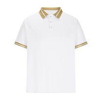 Shirts for Men,Mens Shirts Short Sleeve,Men's Patchwork Striped Button Lapel Short-Sleeved Top Sports Lapel Top Shirt,Shirt for Men