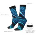 thumbnail image 4 of Hirioo Blue Viper Snake Closeup Face Pattern Adult Middle Tube Socks Breathable Sock Non-Pilling,Contrasting Color Design, 4 of 6