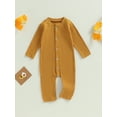 thumbnail image 2 of Bagilaanoe Newborn Baby Girl Boys Jumpsuit Long Sleeve Bodysuit 3M 6M 12M 18M 24M Infant Ribbed One Piece Romper, 2 of 8