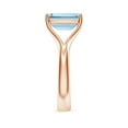 thumbnail image 3 of Angara Natural 3 Ct. Aquamarine Solitaire Ring in 14K Rose Gold for Women (Ring Size: 11.5), 3 of 10