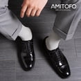 thumbnail image 3 of Mens Dress Socks, AMITOFO Cotton Breathable Pattern Socks with Non-Binding Loose Top, Classic Mid Calf Socks for Office and Business Wear, 6 Pairs Multi-Color, 3 of 8