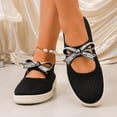 thumbnail image 5 of Comfortable Work Shoes, Women's Bow Accent Knit Platform Sole Round Toe Casual Shoes Comfortable Shoes and Easy Styling Knit Upper Flexible Sole Business Footwear Walking Shoes Comfort, US-6.5/EU-38, 5 of 7