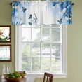 thumbnail image 3 of 2 Pack Blue White Floral Valances for Windows Bedroom Living Room Window Treatments, Ombre Tulips Modern Art Spring Rod Pocket Valance Drapes Short Kitchen Curtains Over Sink 54"x18", 3 of 8