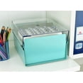 thumbnail image 2 of Acrimet 5 X 8 Card File Holder Organizer Box Metal Base Heavy Duty (AZ Index Cards and Divider Included) (Green Color with Clear Crystal Plastic Lid Cover), 2 of 8