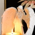 thumbnail image 4 of Angel Candlestick Holder – Pure White Winged Figurine with Candle, Bereavement Gift for Remembrance, Funeral Decor, or Spiritual Home Tabletop Display, 4 of 7