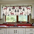 thumbnail image 3 of Yayeee Kitchen Curtains Set of 2 Light Filtering 57"x36" Over Sink Window Panels, Beige Christmas Plaid, 3 of 7