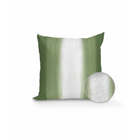 Outdoor Pillows Waterproof, Dark Sage Green Ombre Throw Pillows with Inserts Included, Modern Farmhouse Gradients Art Indoor Outdoor Decorative Lumbar Pillow for Bed/Couch/Patio 16"x16", 1Pcs